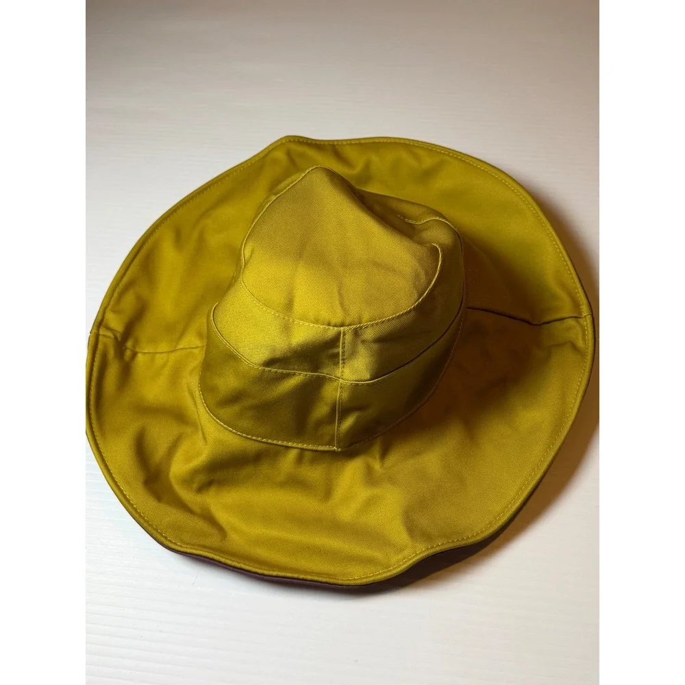 LOGO by Lori Goldstein Reversible Bucket Hat Citron Plum SPF 30 Sun Protection
